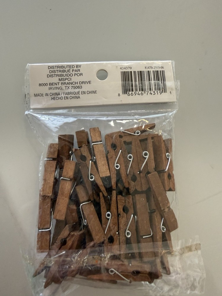 40 Piece Brown Clothespins