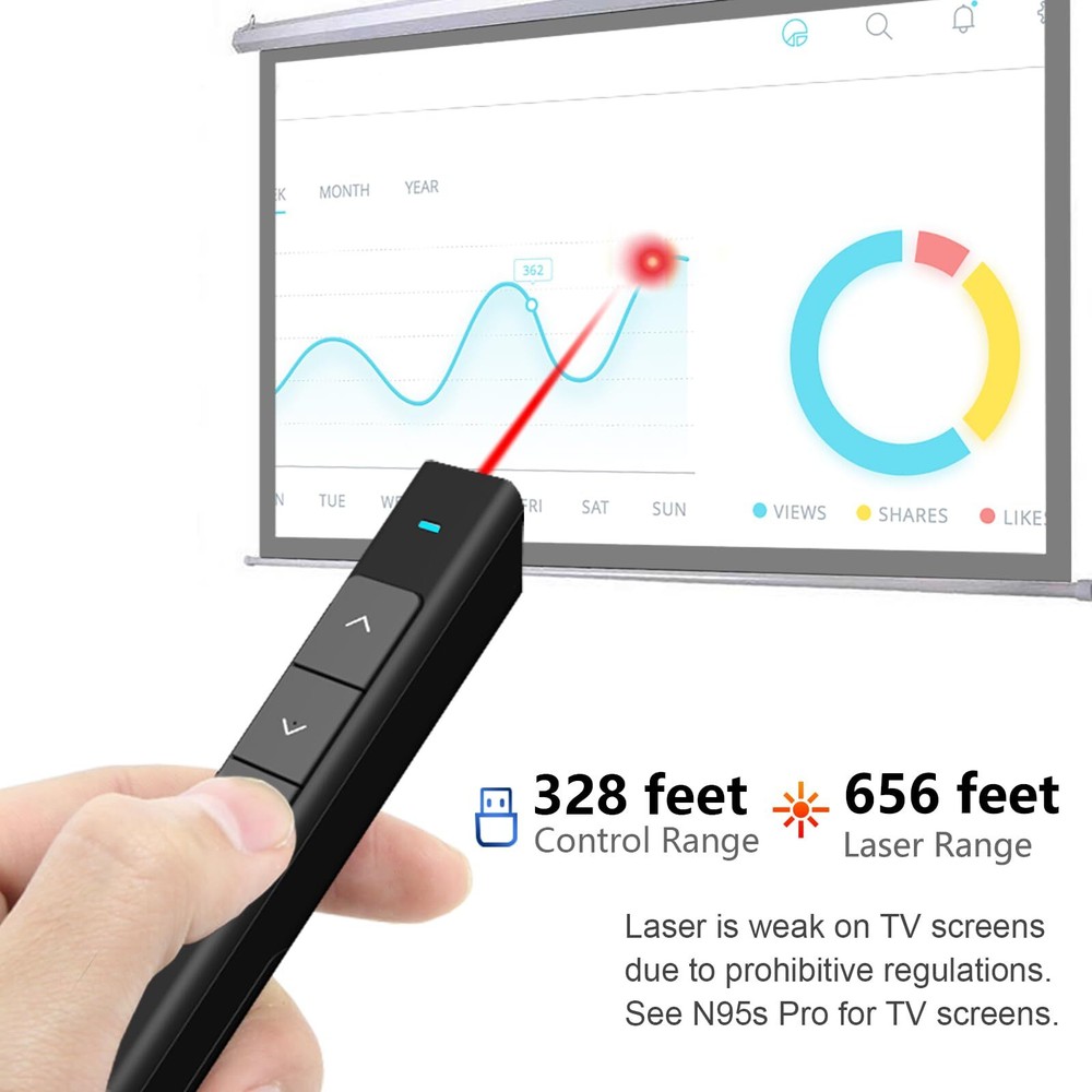 N26 Wireless Presentation Clicker Presentation Remote PowerPoint Clicker with...