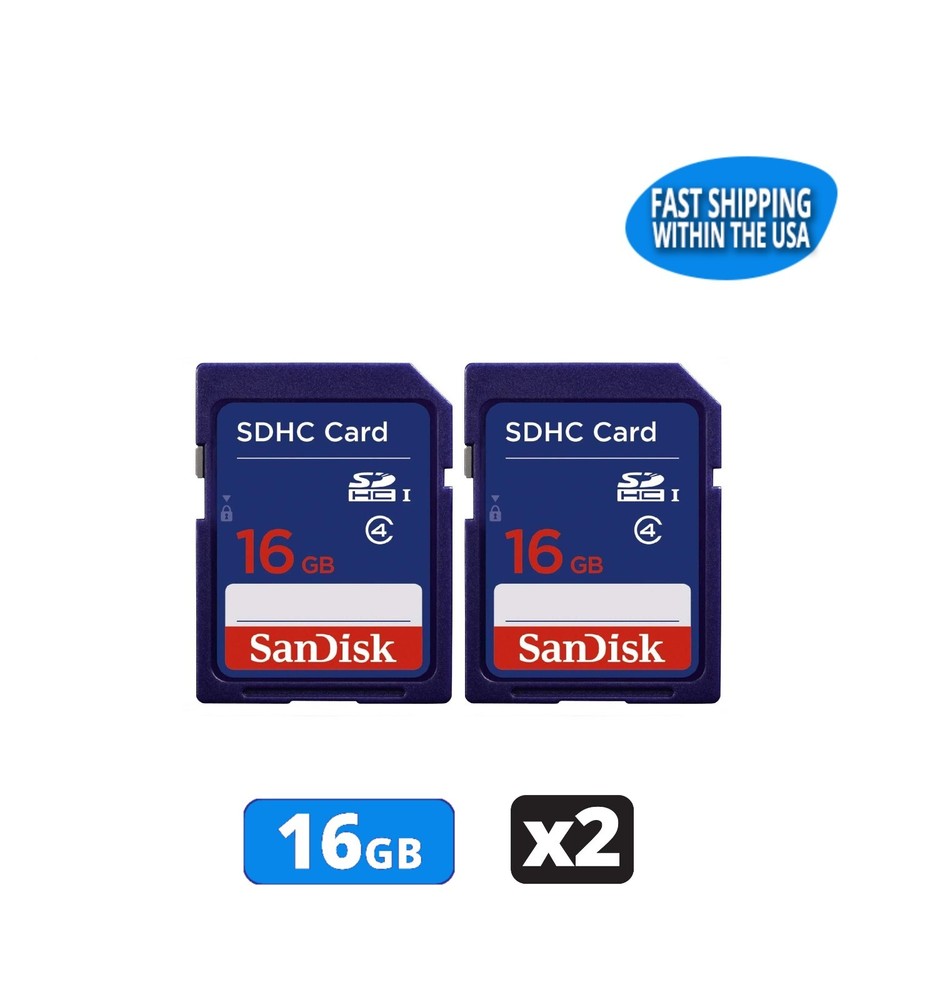 16GB Sandisk SD Cards for Digital Cameras / Trail Camera / Computers (2 Pack)