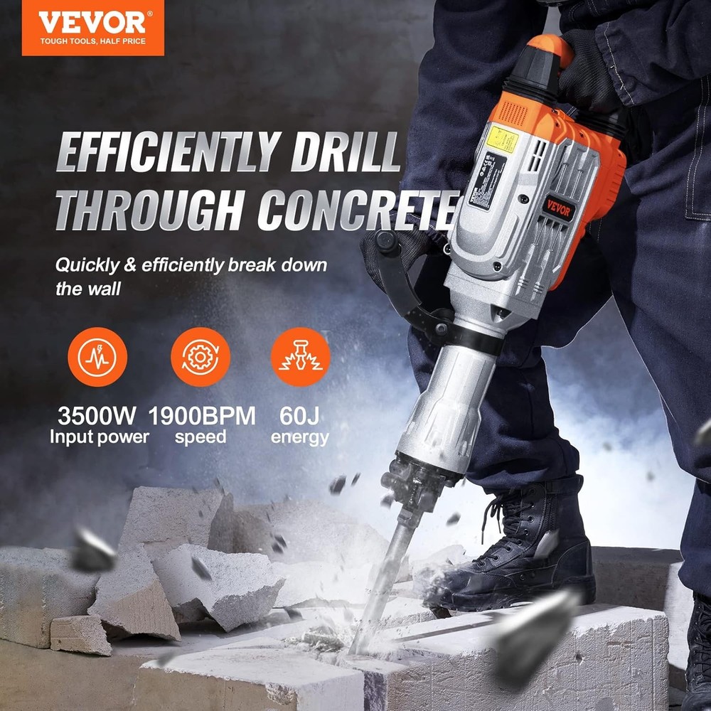 VEVOR Jack Hammer 3500W Electric Concrete