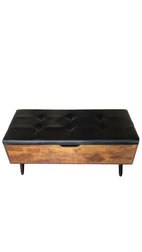 Midcentury storage bench w/hidden storage