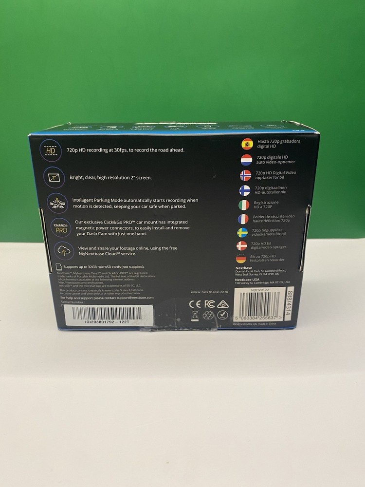 NextBase Dash Cam 122, New In Box