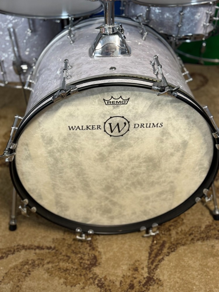 Walker Custom Drums 5pc White Pearl Drum Set 22/14/12/13/14