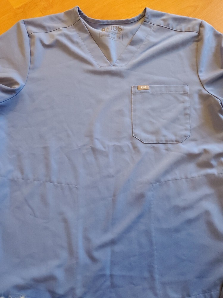 FIGS 2 One Pocket Scrub Top Blue Technical Collection - Size Large