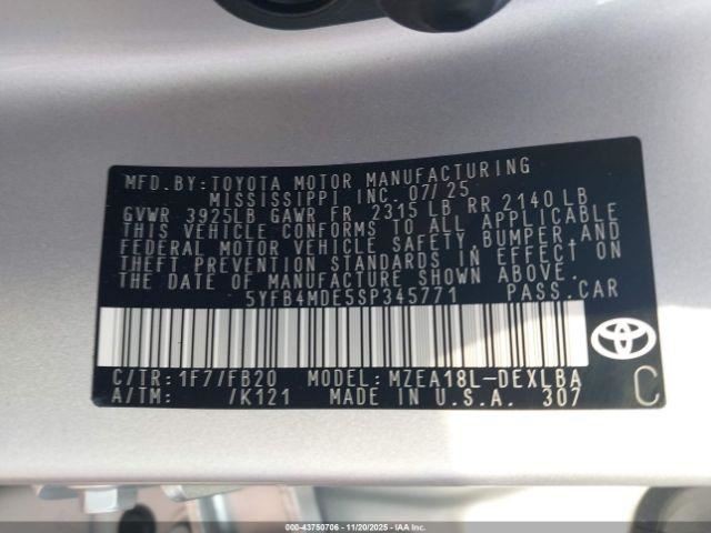 COROLLA 2025 Glove Box 5027316