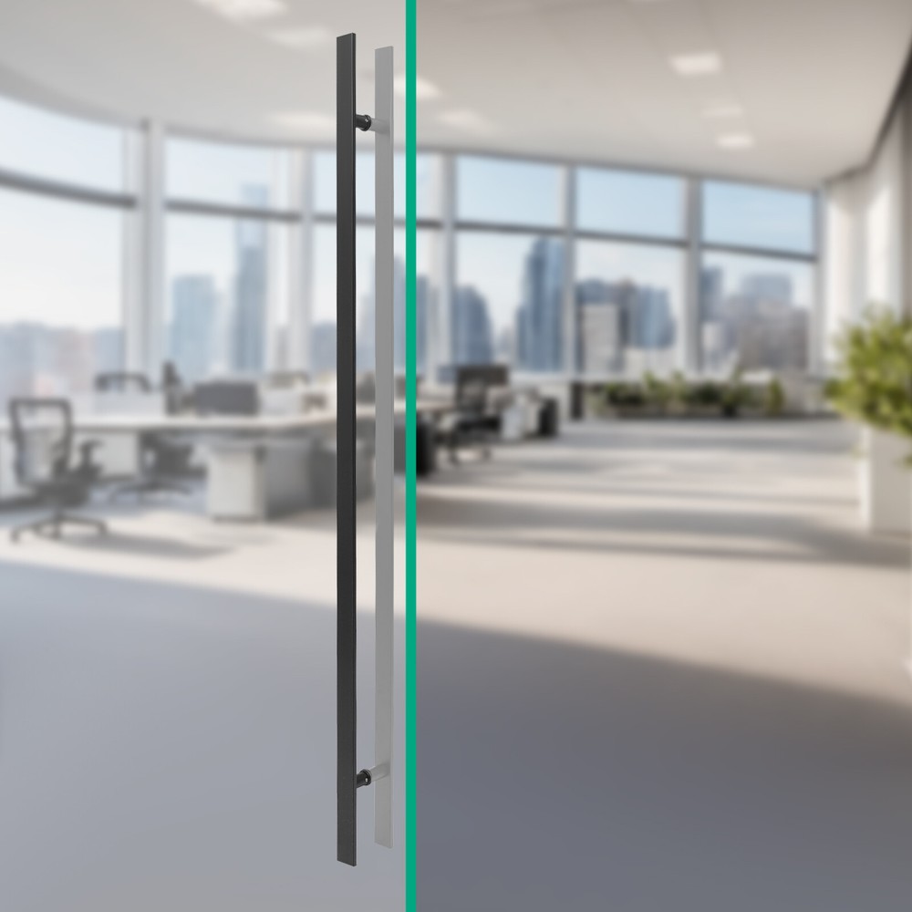 58" Large Stainless Steel Front Door Handle Double Sided, Pull Push Sliding