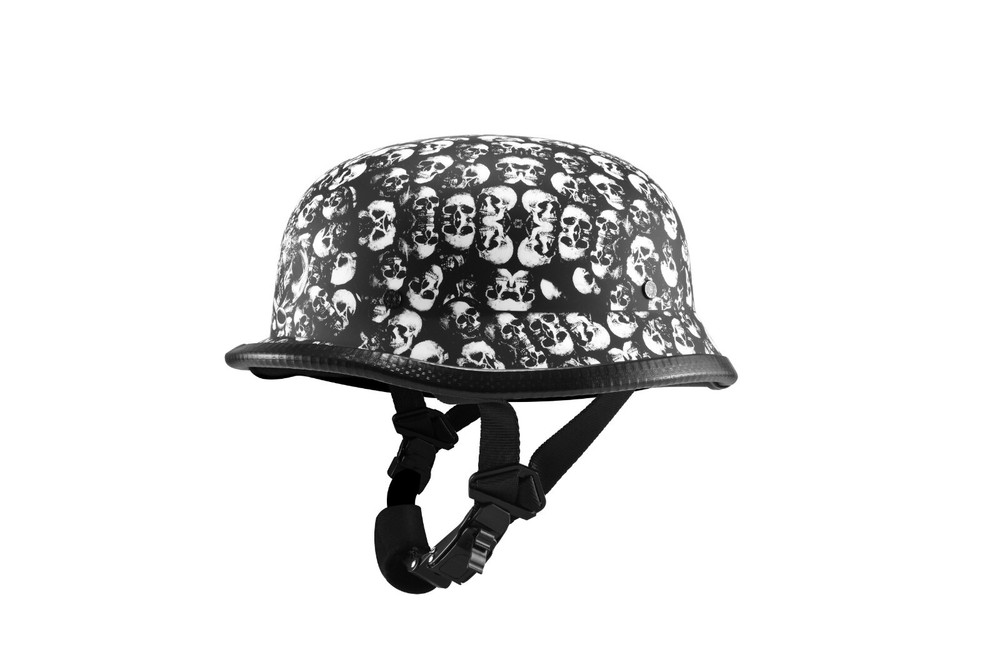 2 ITEM White Flat Skull Graveyard German Novelty Helmet