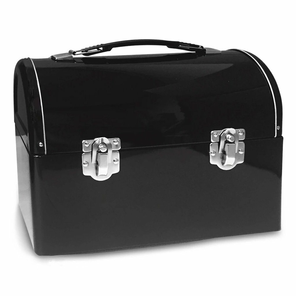 Plain Metal Dome Lunchbox - Black - Made  For Customizing, Gifting, & Packaging