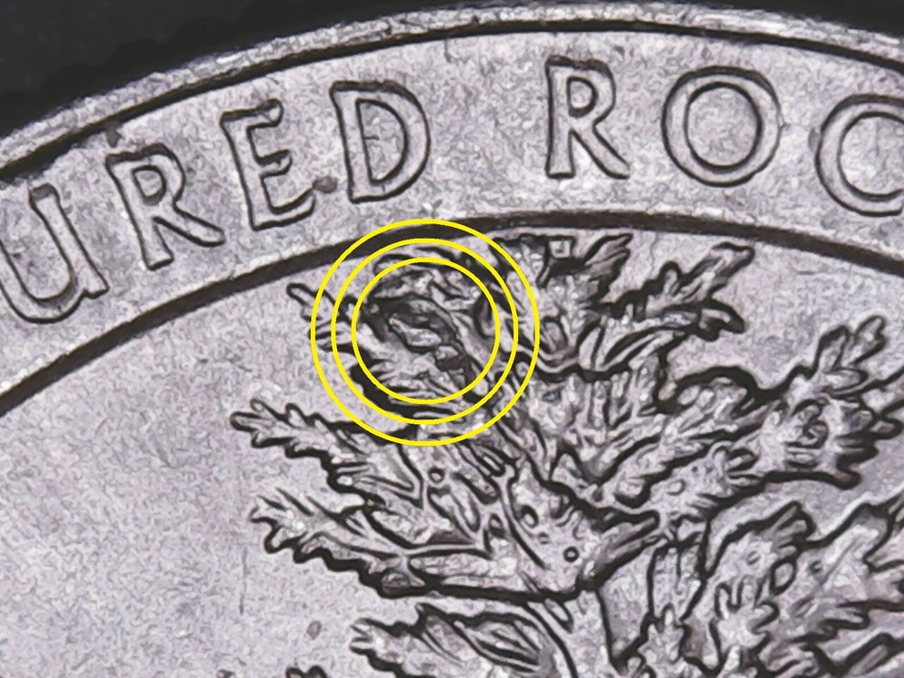 2018 p Pictured Rock ATB Quarter with Die Chips.