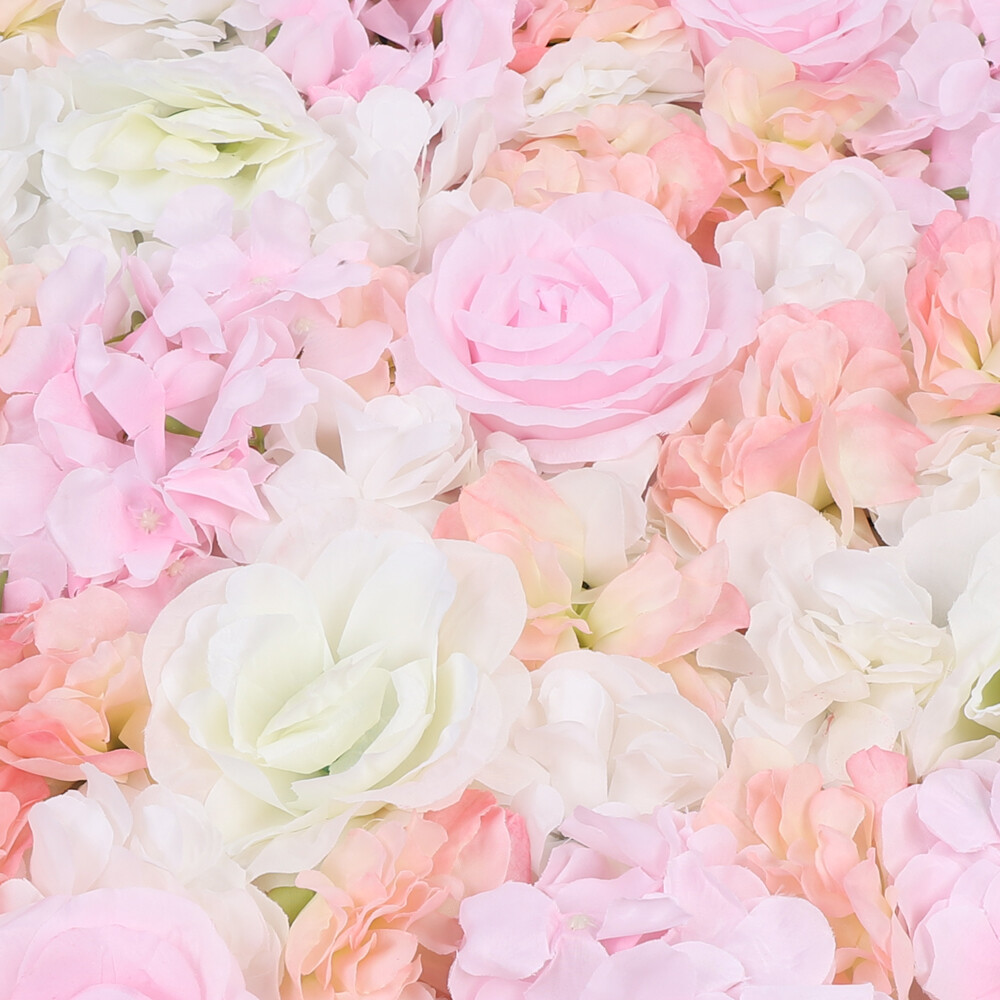 4Pcs Pink Artificial Silk Flower Wall Panel Wedding Party Venue Decor Backdrop
