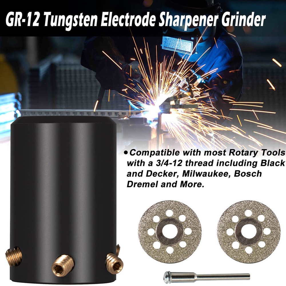 GR-12 TIG Welding Tungsten Electrode Sharpener Grinder With Multi-Angle & Offset