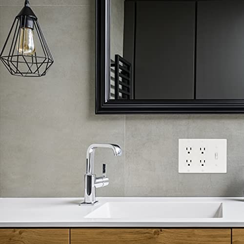 Bates Combination Wall Plate, 2 Pack, Single Toggle/Double Decorator White