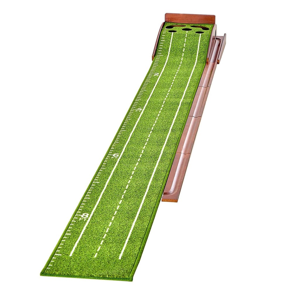 5 Hole Golf Putting Mat Indoor Training Aid Practice Green Auto Return System