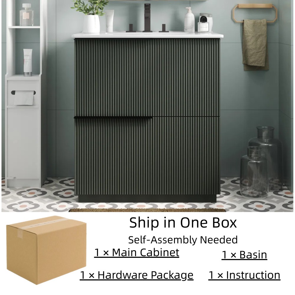 Bathroom Vanity W Ceramic Sink Full Extension Drawers