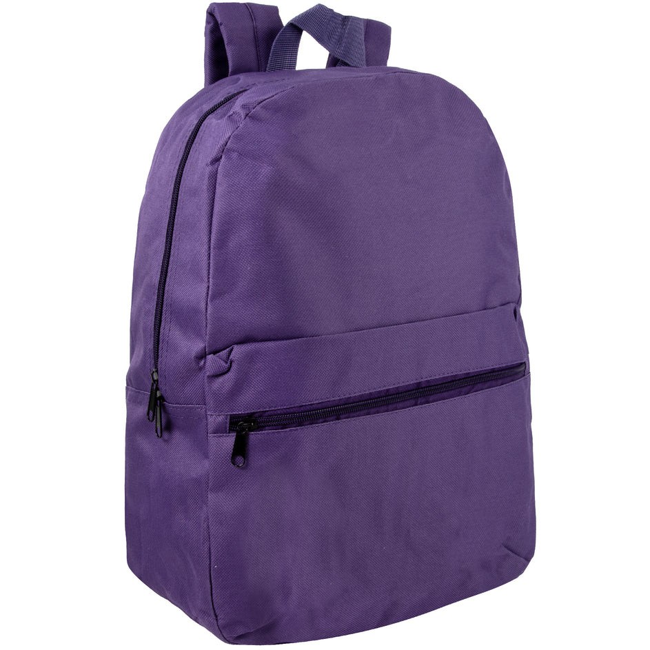 17" Kids Backpacks Bulk (24 Pack) – Solid Color School Backpacks, Assorted Color