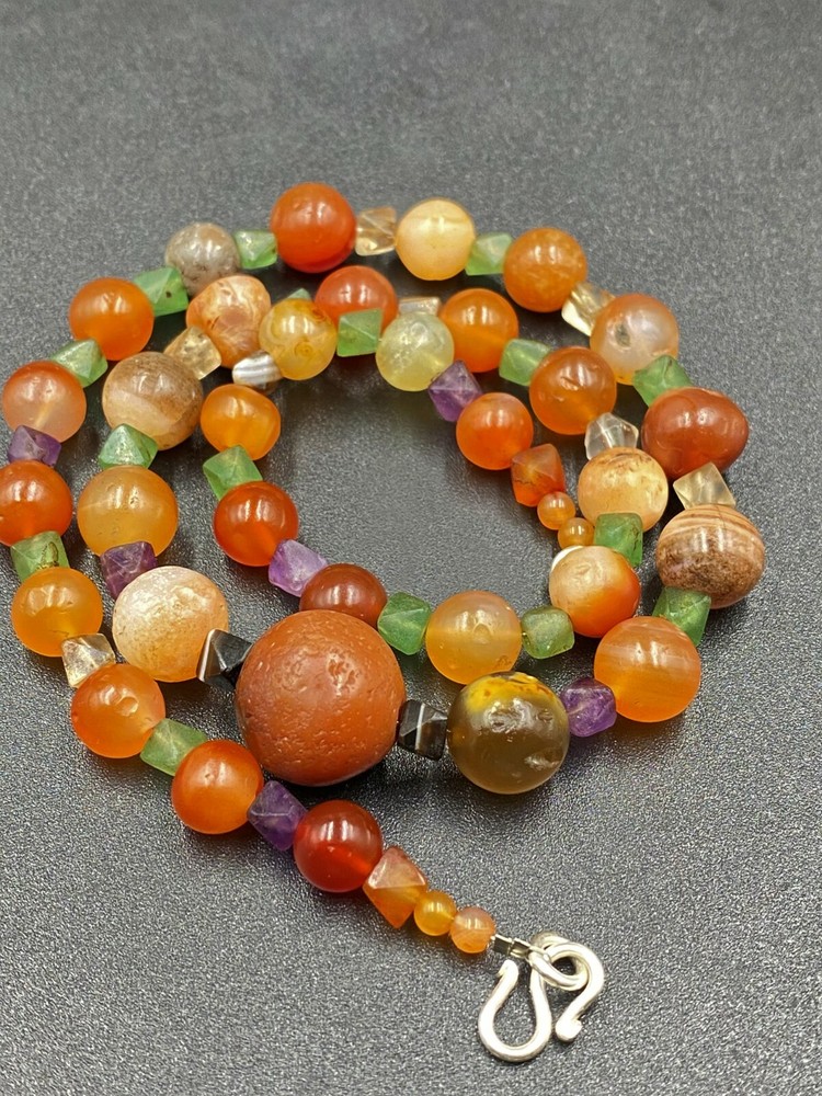 Old Ancient Antique Indo Greco Bactrian Old Beads Necklace