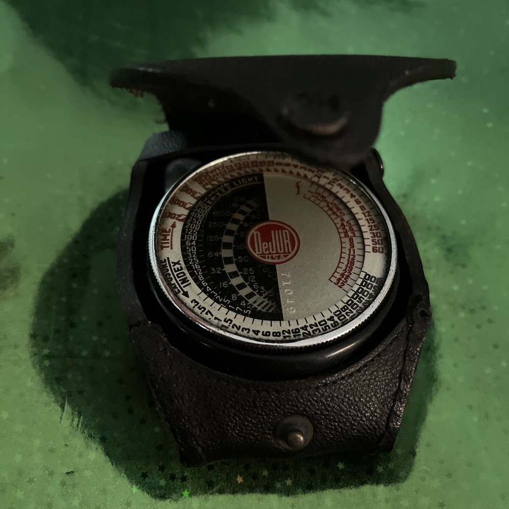 DeJur Photographic Light Meter Bakelite With Leather Case- Very Old