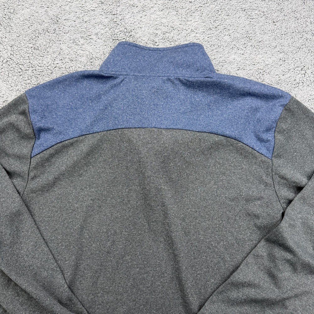 Evoshield 1/4 Zip Pullover Mens Small Gray Blue Mock Baseball Coach Sweater Soft