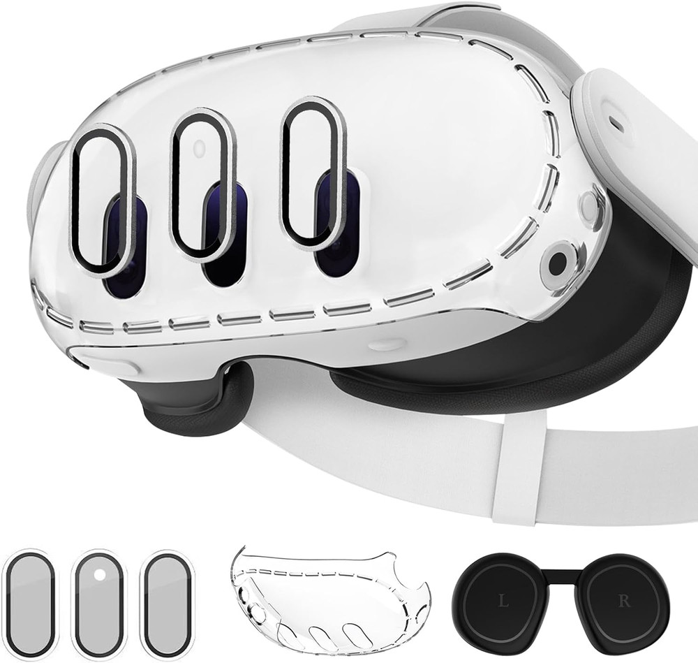 3-In-1 Lens Protector for Meta Quest 3, Plastic Hard Protective Shell Cover, Hig