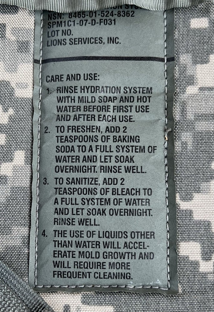 US Army MOLLE II Hydration System Carrier Bladder
