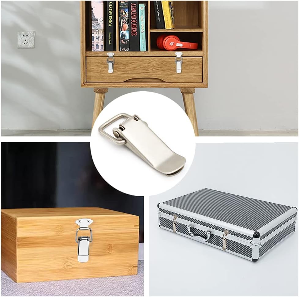 Latch, Stainless Steel Spring Loaded Toggle Silver 4 Pack,