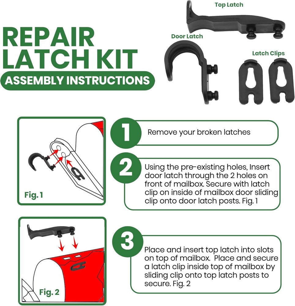 Mailbox Latch Clips Replacement Compatible with Standard Mailboxes Easy Install