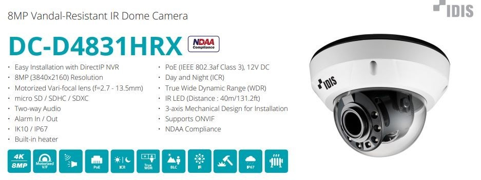 IDIS NETWORK CAMERA DC-D4831HRX