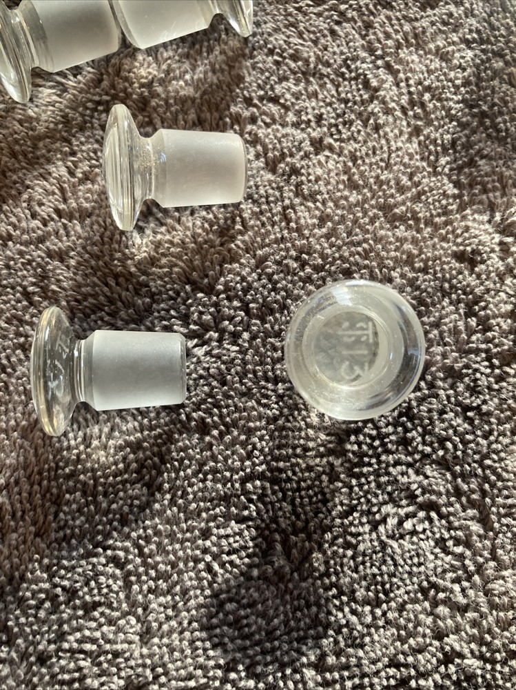 Pyrex Flat Head Stoppers - (12 Total) - #13 - 10, #16 - 2