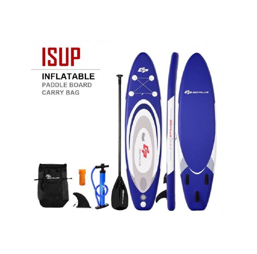 Blue & White 10' Inflatable Paddle Board / Surfboard SUP with Adjustable Paddle