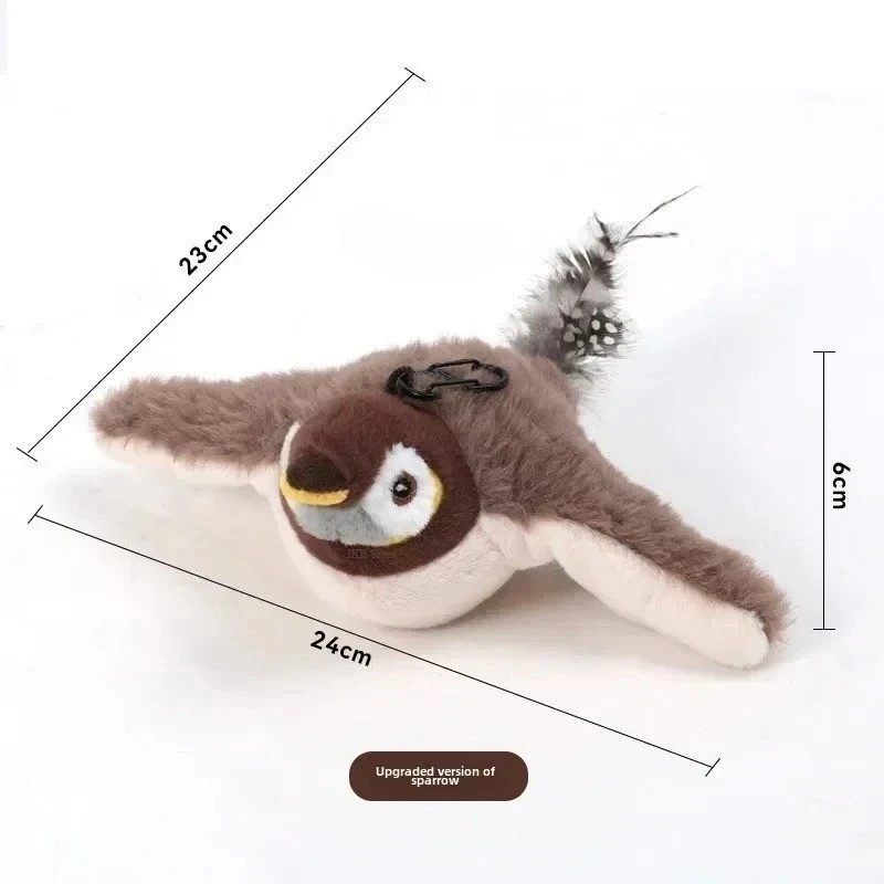 USB Interactive Flying Bird Cat Toys Electronic Pet Simulation Sparrow Toy US