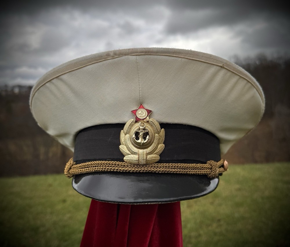 Russian Soviet Navy Visor Parade Cap Hat Naval Officer Uniform w/Cockade
