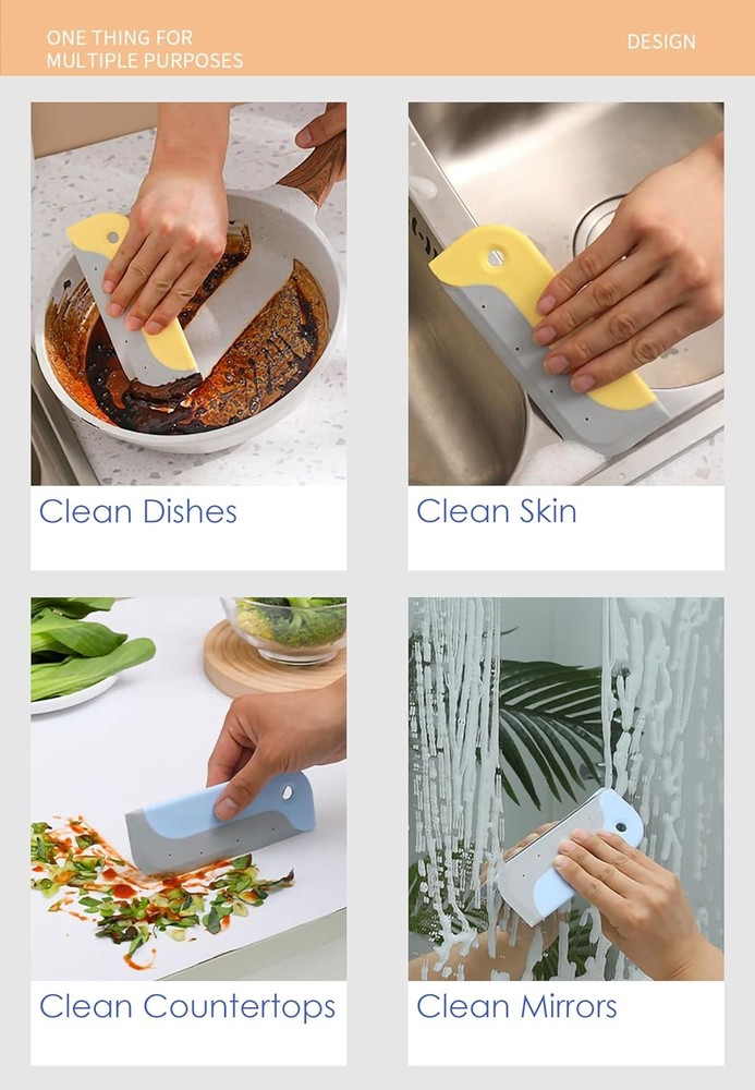 2 Pack Small Squeegees, Mini Squeegee for Windows, Mirrors, Blue & Yellow