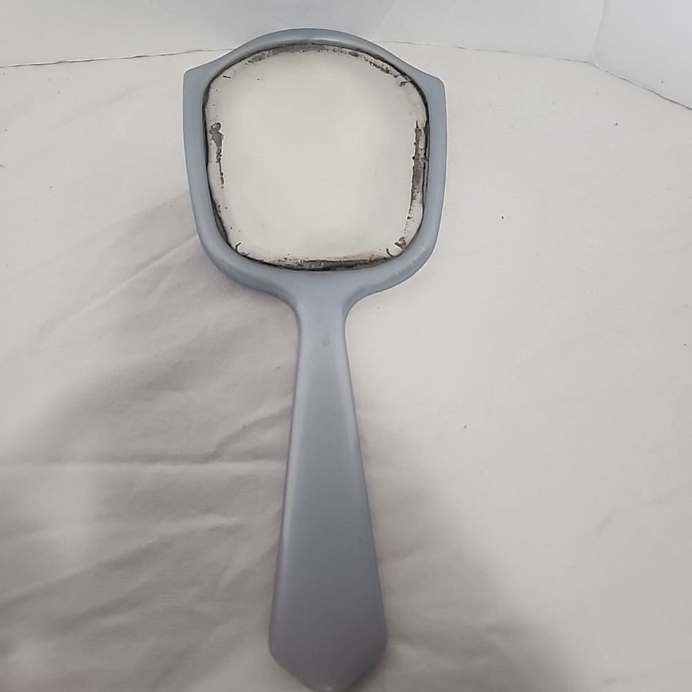 Vintage Handheld Mirror Celluloid Blue