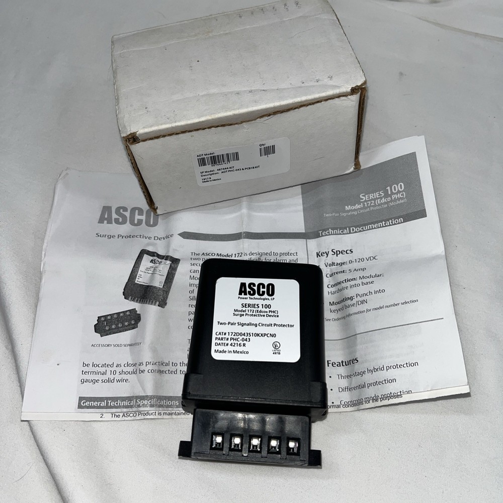 ASCO 100 SERIES PHC-036 Model 172 Surge Protective Device NIB