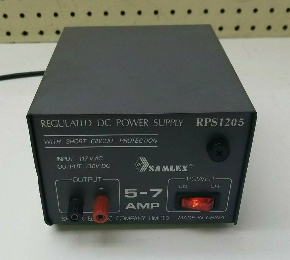 SAMLEX RPS 1205 REGULATED DC POWER SUPPLY 5-7 AMP 12V Fully Functional