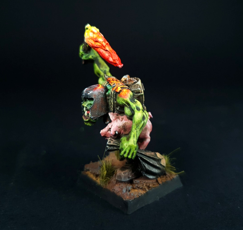 Orc Raider with Pig and Torch - Painted