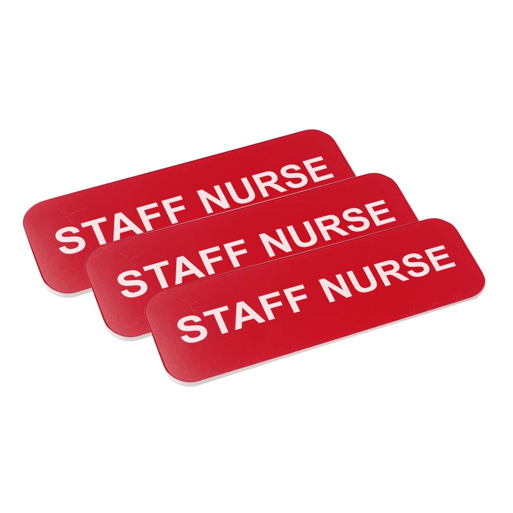 Staff Nurse 1 x 3" Name Tag, (3 Pack)