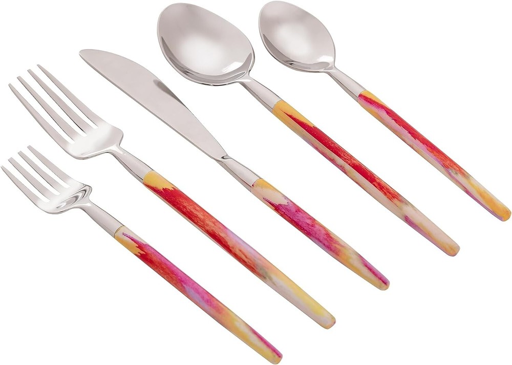 Red pink/ Print Cutlery Set