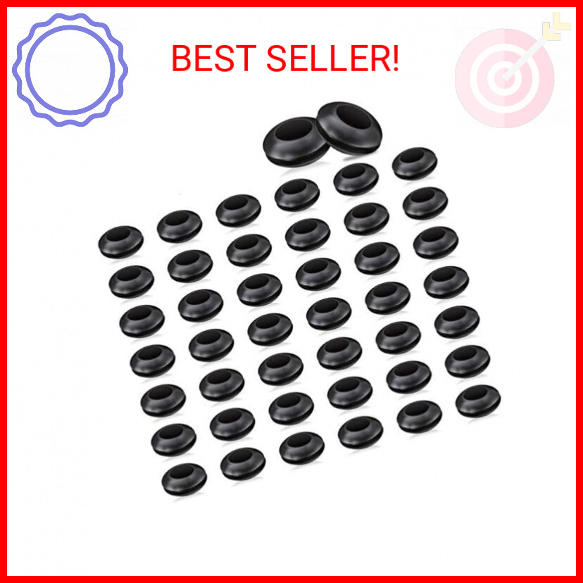 Mudder 50 Packs Airlock Grommet, Fermenter Lid Grommet, Rubber for Mason Jars, S