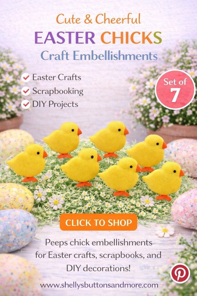 Peeps Chick Craft Embellishments – Easter Chick Set (7 Pc)