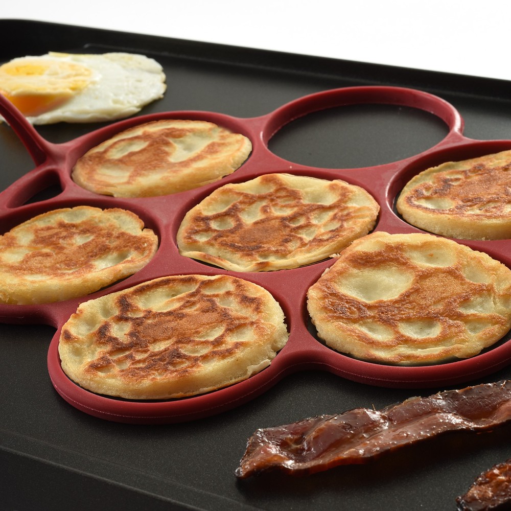 Norpro Silver Dollar Pancake and Egg Ring, Red