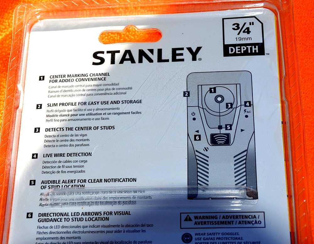 Stanley STHT77587 3/4” Depth Stud Sensor Yellow/Black Sealed STHT77587