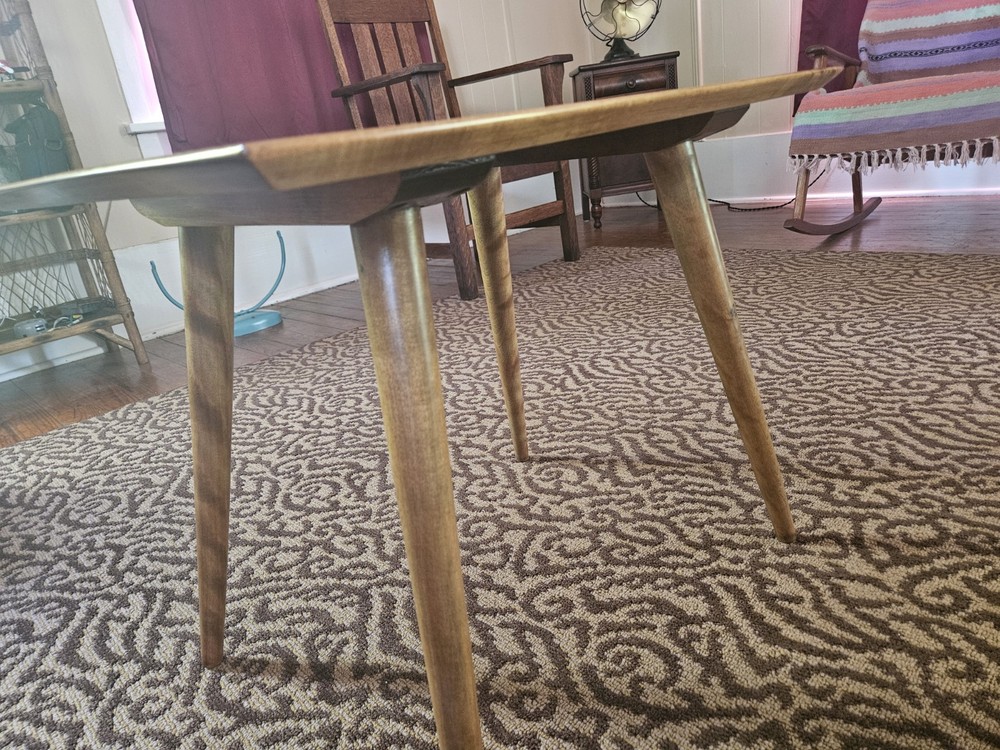 Restored Vintage Mid-Century Maple Planner Group End Table