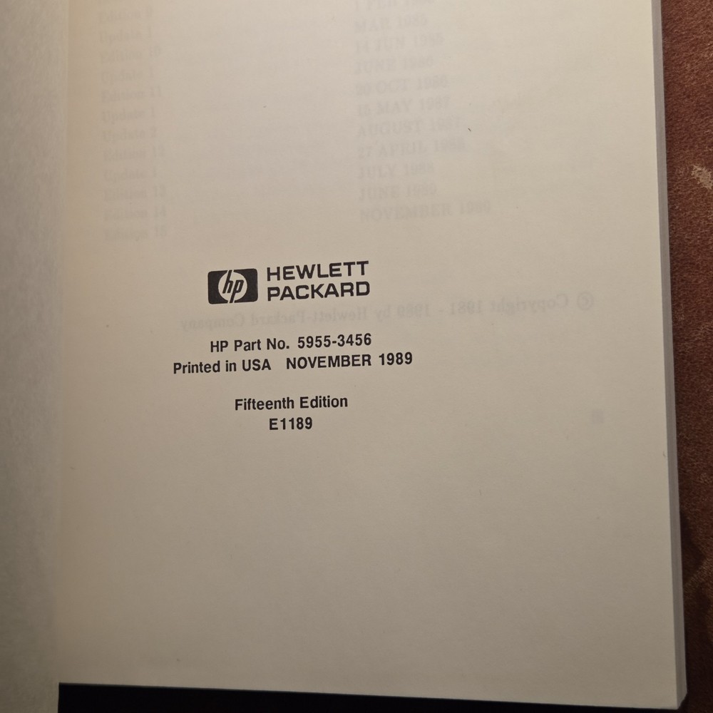 1989 HP Disk Product Specifications and Site Environmental Requirements Manual