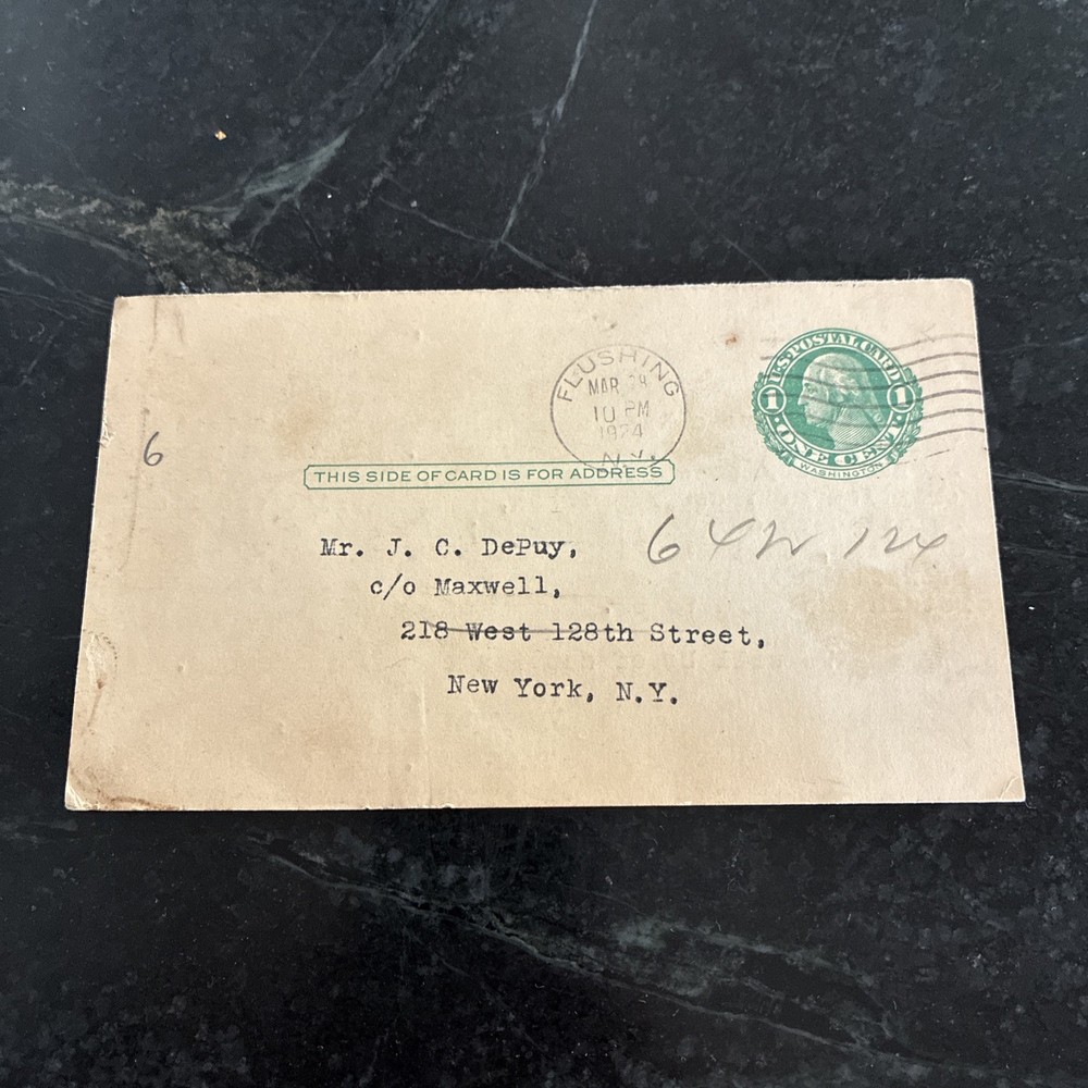 US Paid Reply Postal Card UY7 1915 Green
