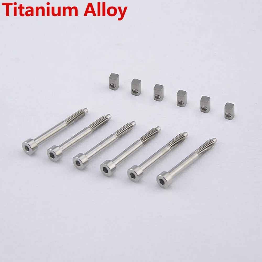 1 Set ( 6/7/8 Strings ) Titanium Alloy String Lock Screws /Saddle Insert Blocks