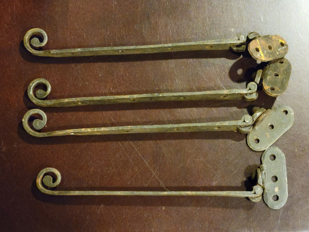 Antique Wrought Hinges with End Curl - FOUR!