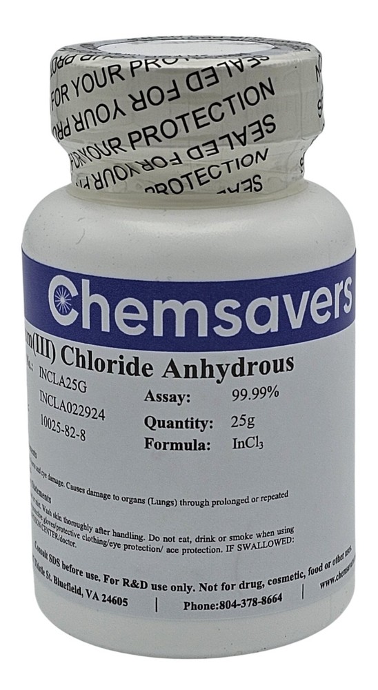 Indium(III) Chloride Anhydrous, 99.99%, 25g