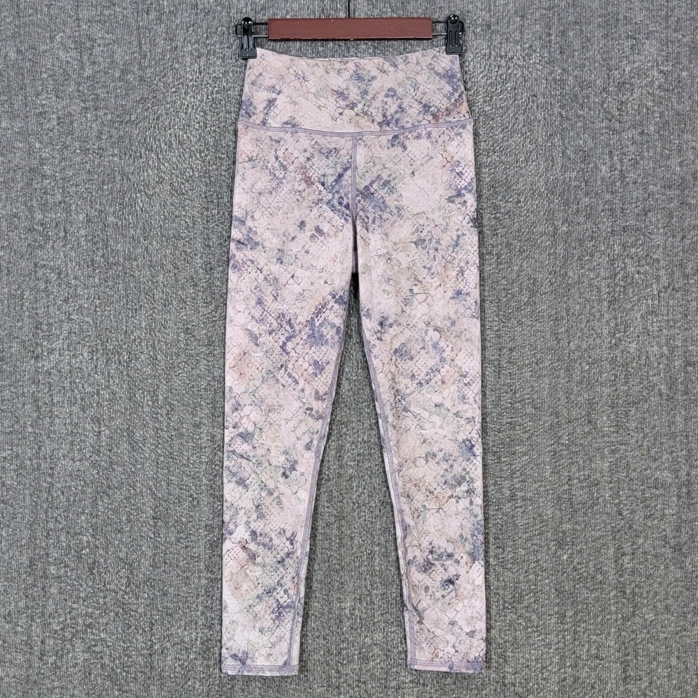 Evolution & Creation Leggings Womens Small Purple & Gray Sofia Grunge Flair 7/8