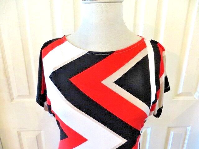 SANDRA DARREN MILTICOLOR STRAPED DRESS Lined Size 6 New